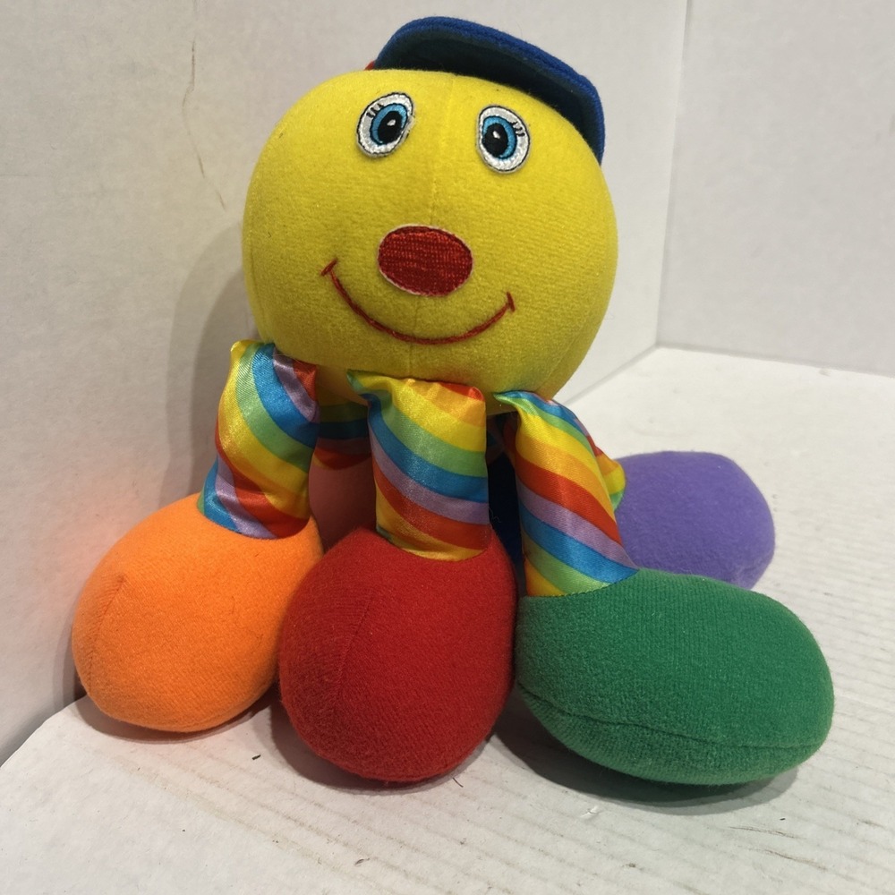 HTF Rare Vintage Jolly Toys Rainbow Chime Plush Octopus 1995 Stuffed Animal P2